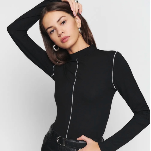 Reformation Stacey Knit Top Black - Size M - Picture 1 of 1